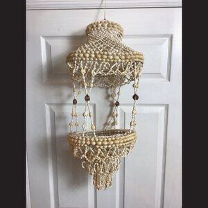 Vintage 31 inch Long Shell Hanging Planter